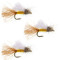 3 Pack Amber Iris Caddis Emerger Caddis  Trout Dry Fly - Hook Size 16