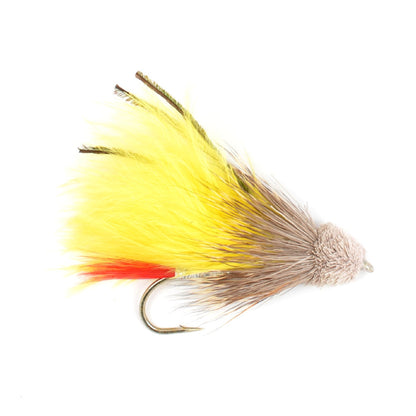 Yellow Marabou Muddler Minnow Streamer Fly - 4 Flies Size 8
