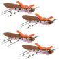 4 Pack Moorish Hopper Brown Pink Foam Body Grasshopper Fly - Hook Size 10