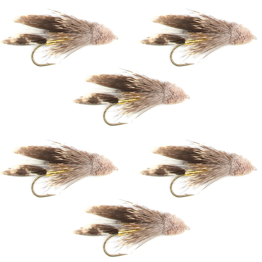 Muddler Minnow Streamer Fly - 6 Flies Size 6
