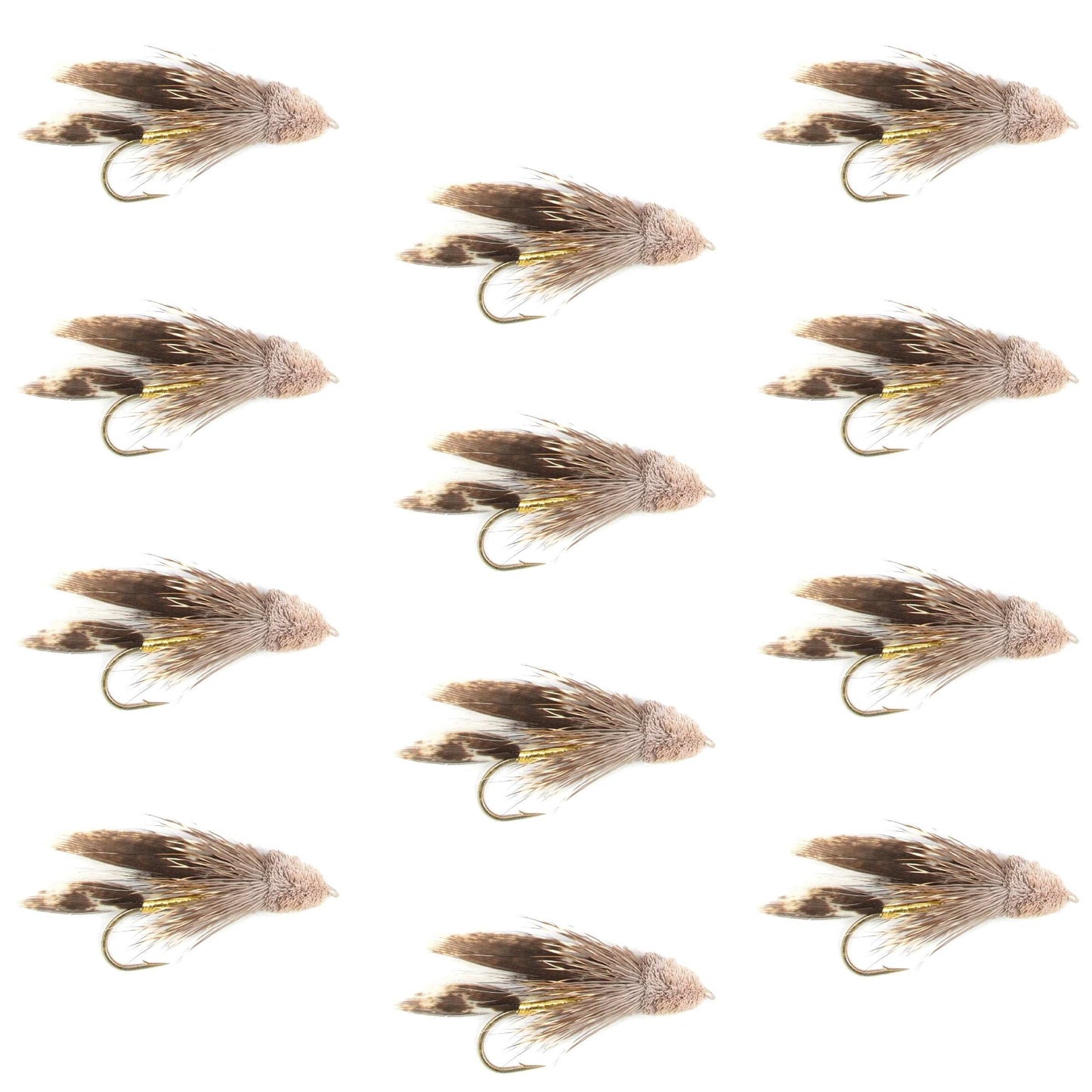 Muddler Minnow Streamer Fishing Fly - 12 Flies Hook Size 12