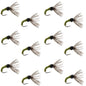 Olive Zebra Sakasa Kebari - 12 Tenkara Flies - Size 14