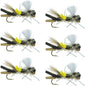 Parachute Chernobyl Ant Black Tan Foam Body Grasshopper Fly 6 Flies Hook Size 10