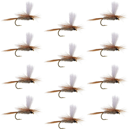 Hares Ear Parachute Classic Dry Fly - 12 Flies Hook Size 12
