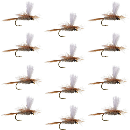 Hares Ear Parachute Classic Dry Fly - 12 Flies Hook Size 12