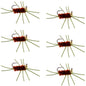 Barbless Pat's Rubber Legs Tungsten Bead Jigged Brown Euro Nymph  - Set of 6 Flies Hook Size 10