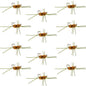 Barbless Pat's Rubber Legs Tungsten Bead Jigged Coffee/Tan Euro Nymph  - Set of 12 Flies Hook Size 10