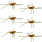 Barbless Pat's Rubber Legs Tungsten Bead Jigged Coffee/Tan Euro Nymph  - Set of 6 Flies Hook Size 10