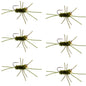 Barbless Pat's Rubber Legs Tungsten Bead Jigged Dark Olive Euro Nymph  - Set of 6 Flies Hook Size 10