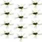Pat's Rubber Legs Tungsten Jig Black/Olive Euro Nymph 12 Flies Size 10