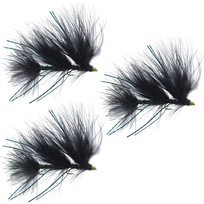 3 Pack Circus Peanut Envy Articulated Streamers Black - Size 6