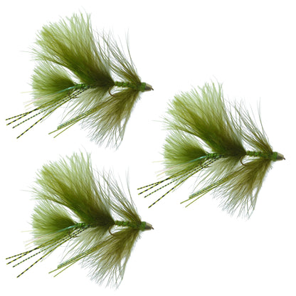 3 Pack Circus Peanut Envy Articulated Streamers Olive - Size 6