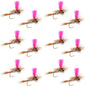 Adams Hi-Viz Parachute Classic Dry Fly - 12 Flies Hook Size 14