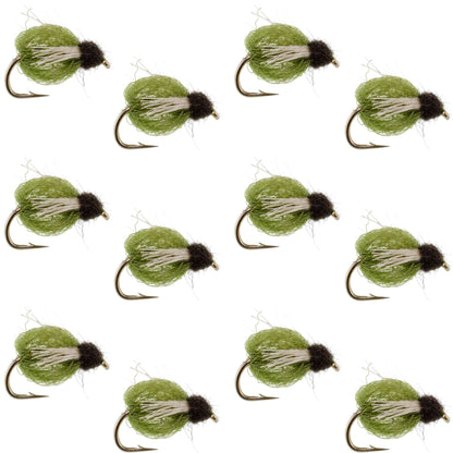 LaFontaine Olive Deep Sparkle Caddis Pupa - 1 Dozen Flies Hook Size 12