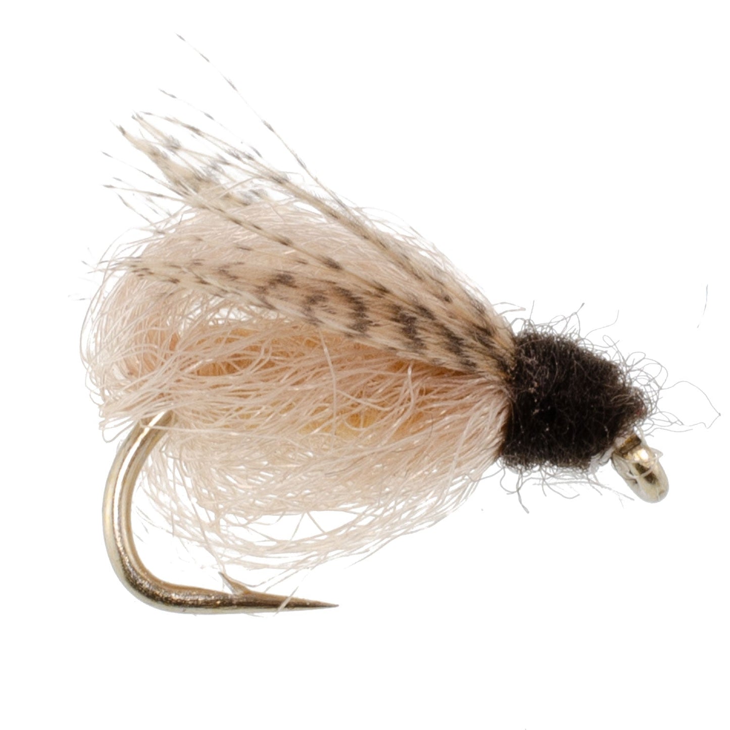 LaFontaine Tan Deep Sparkle Caddis Pupa - 6 Flies Hook Size 12