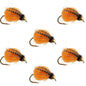 Bead Head LaFontaine Deep Sparkle October Caddis Pupa - 6 Flies Size 8
