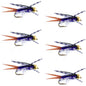 Bead Head Purple Batman Rubber Legs Nymph Fly - 6 Flies Hook Size 14