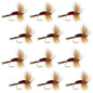 Royal Humpy Classic Hair Wing Dry Fly - 1 Dozen Flies Hook Size 10