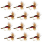 Royal Humpy Classic Hair Wing Dry Fly - 1 Dozen Flies Hook Size 12