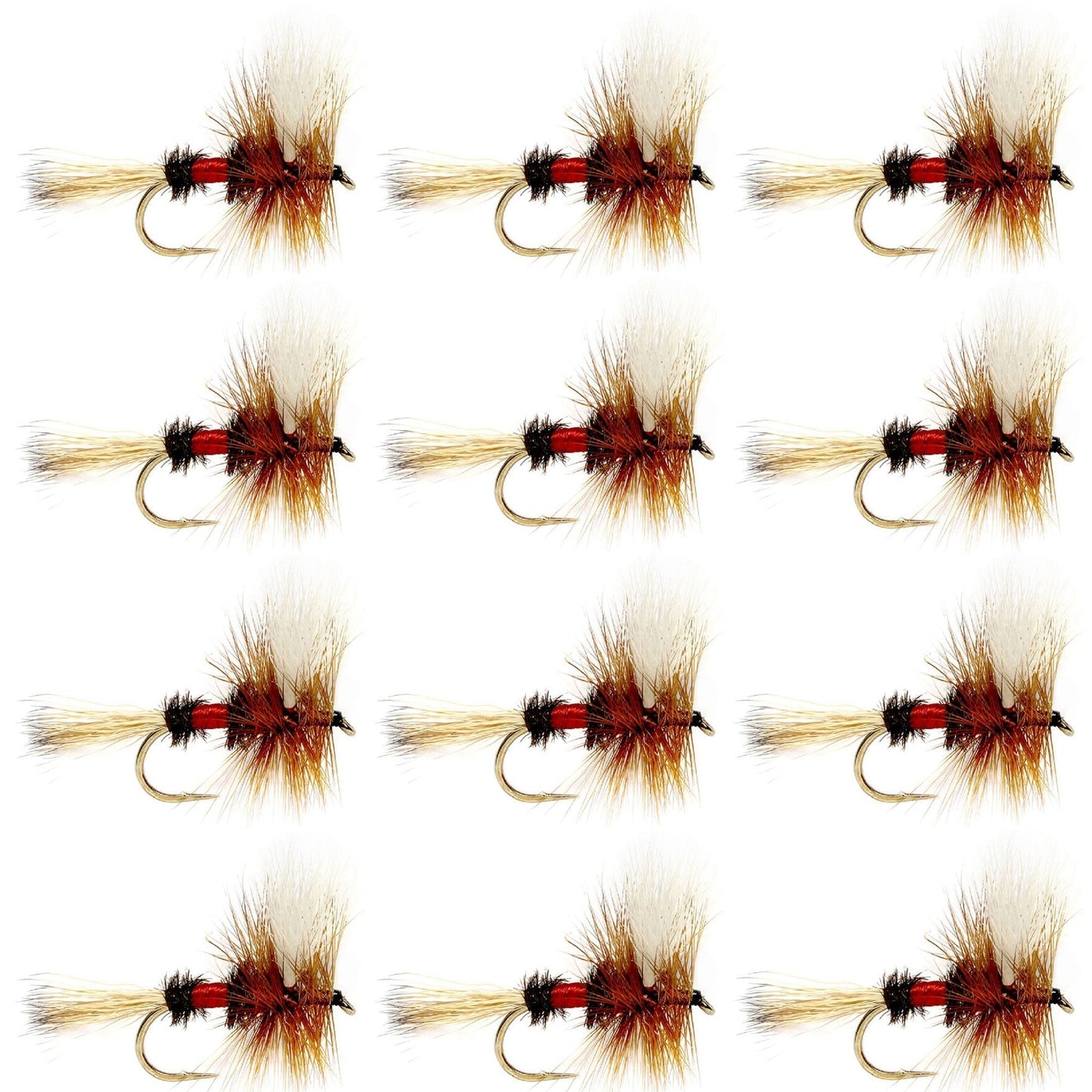 Royal Wulff Classic Trout Dry Fly Fishing Flies - 12 Flies Size 16