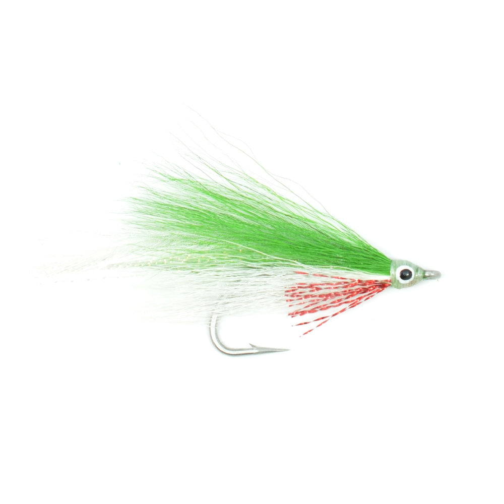 Lefty's Deceiver Saltwater Streamer Fly - Green/White - 12 Flies - Size 1/0