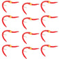San Juan Worm Orange Bead Head Power Worm Red V-Rib - 1 Dozen Nymph Flies Hook Size 14