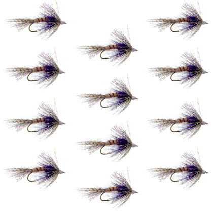 Purple Shakey Bealy Fall Soft Hackle Wet Fly - 1 Dozen Flies Hook Size 10