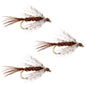 3 Pack Soft Hackle Partridge and Pheasant Tail Fly Fishing Wet Flies - Hook Size 16