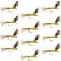 Sparkle Dun Pale Morning Dun PMD Yellow Body Mayfly 12 Flies Hook size 16