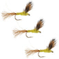 3 Pack Sparkle Dun Pale Morning Dun PMD Yellow Body Mayfly Hook Size 14