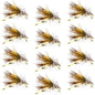 Kaufmann's Yellow Crystal Stimulator Rubber Legs Dry Fly - 1 Dozen Flies Hook Size 14