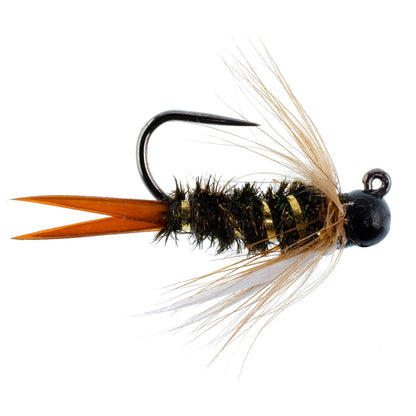 Tactical Euro Nymph Collection - 12 Tungsten Bead Flies  -  Sizes 12, 14, 16