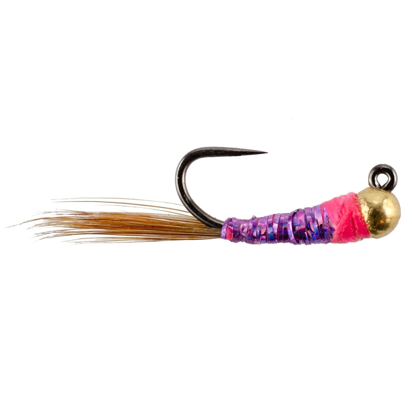 Tungsten Hot Spot Purple Perdigon Tactical  Nymph Fly - 12 Flies Size 18