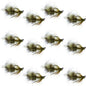 Tungsten Bead Tactical Mini Bugger Euro Nymph Fly - 12 Flies Size 12