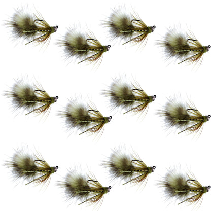 Tungsten Bead Tactical Mini Bugger Euro Nymph Fly - 12 Flies Size 8