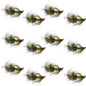 Tungsten Bead Tactical Mini Bugger Euro Nymph Fly - 12 Flies Size 8
