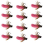 Tungsten Bead Hot Pink Mop Fly Tactical Euro Nymph Barbless 12 Flies  #14