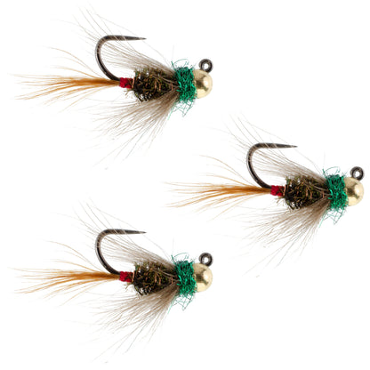3 Pack Tungsten Tactical CDC Frenchie Euro Nymph Jig - Size 16