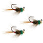3 Pack Tungsten Tactical CDC Frenchie Euro Nymph Jig - Size 12