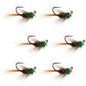 Tungsten Bead Tactical CDC Frenchie Czech Nymph Euro Jig - 6 Flies Size 16