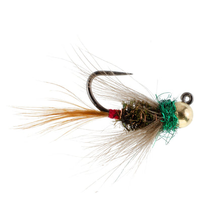 Tungsten Bead Tactical CDC Frenchie  Nymph Euro Fly - 12 Flies Size 12
