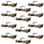 Black Tungsten Bead Tactical Hares Ear Czech Nymph Euro Nymphing Fly - 1  Dozen Flies Size 12