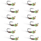 Tungsten Hot Spot Pheasant Tail Tactical Jig Euro Fly - 12 Flies Size 18