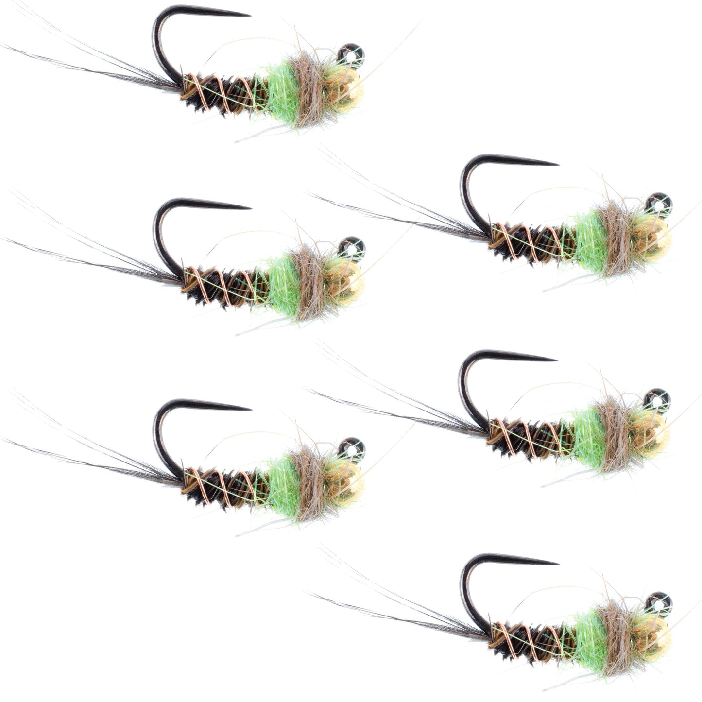 Tungsten Soft Hackle Pheasant Tail Tactical Euro Jig - 12 Flies Size 14