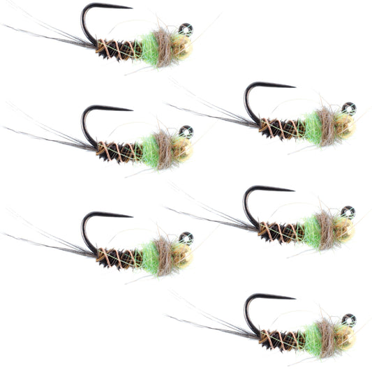 Tungsten Soft Hackle Pheasant Tail Tactical Euro Jig - 12 Flies Size 14