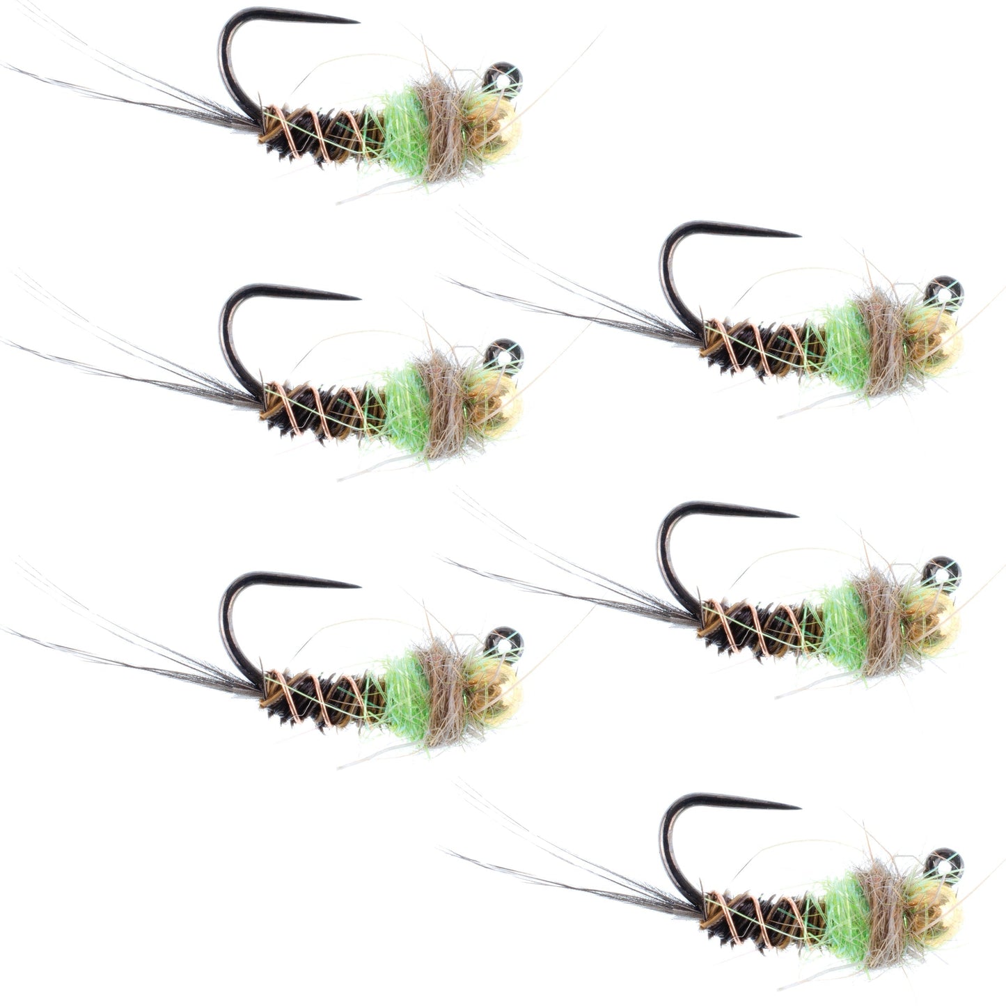 Tungsten Soft Hackle Pheasant Tail Tactical Euro Jig - 12 Flies Size 12