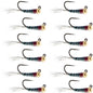 Tungsten Black Perdigon Tactical Jig Czech Euro Nymph - 12 Flies Size 18
