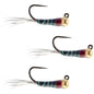 3 Pack Tungsten Black Perdigon Tactical Jig Czech Euro Nymph  - Size 16