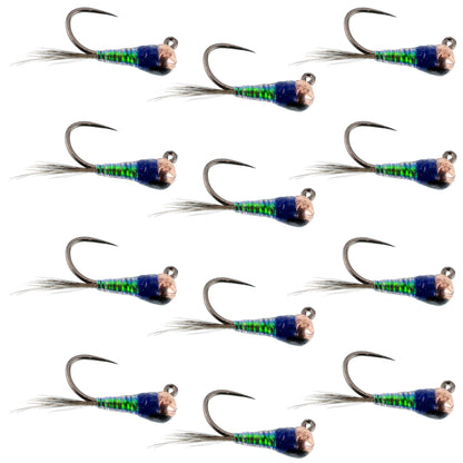 Tungsten Gasolina Perdigon Tactical Jig Euro Nymph 12 Flies Size 16