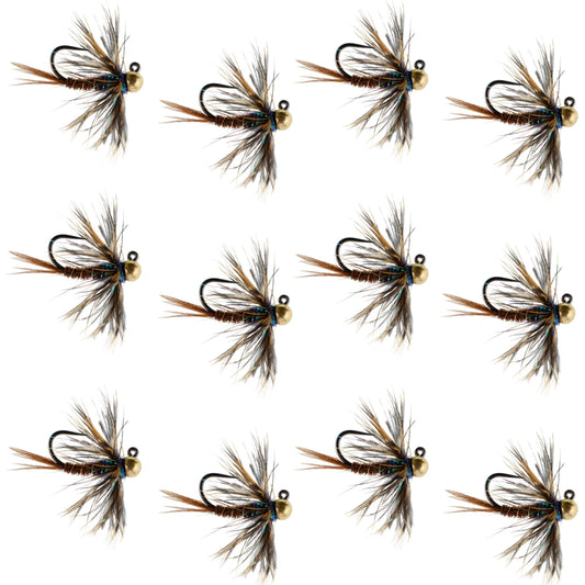 Tungsten Soft Hackle Pheasant Tail Tactical Euro Jig - 12 Flies Size 14